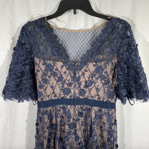 NEW $588 Tadashi Coriander Embroidered Tulle Gown - Picture 10 of 12